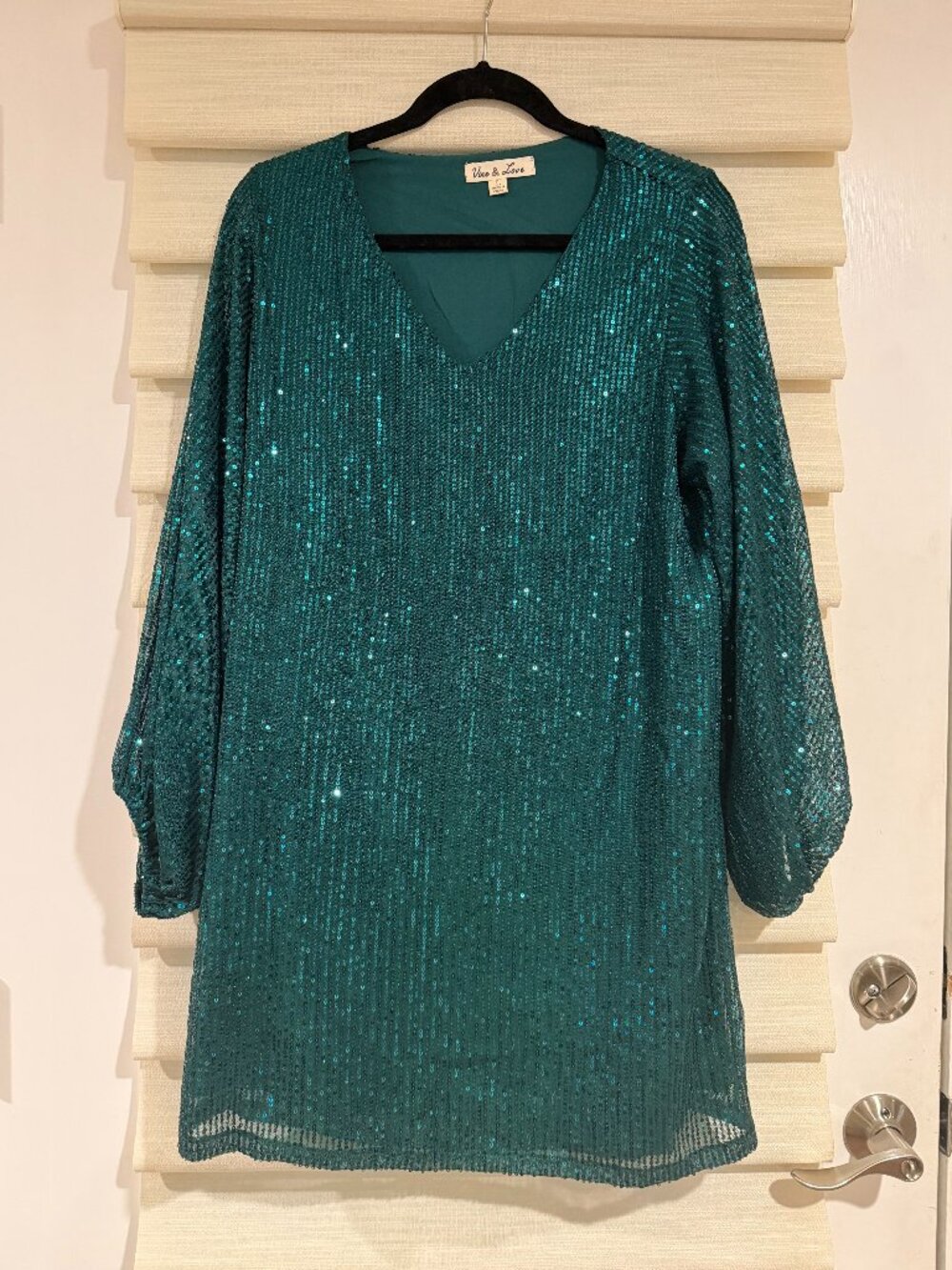 Vine & Love green sequin dress (size L)
